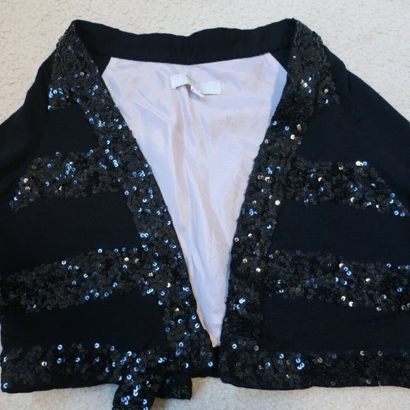 ALICE MCCALL SEQUINED WOOL CARDI SIZE 8 BLACK - Picture 2 of 7